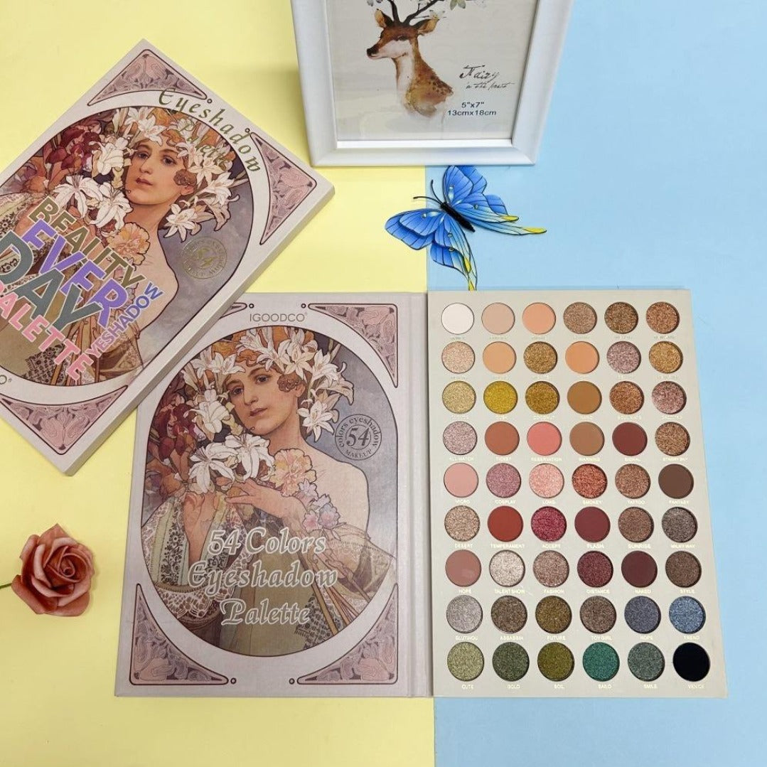 Paleta profesionala de 54 farduri Colors Eyeshadow Palette+CADOU Spray fixator make-up