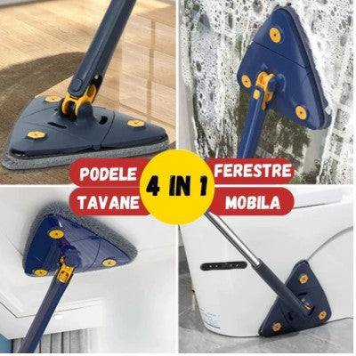Mop cu cap triunghiular + 2 rezerve incluse, reglabil, rotire 360 grade