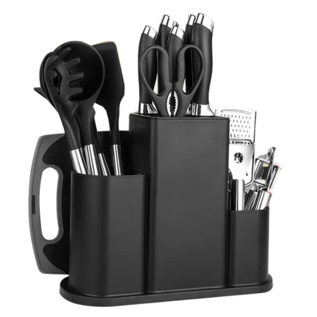 Set de Ustensile de Bucătărie Premium 20 Piese Complete, Ergonomice și Durabile pentru Gătit și Servit