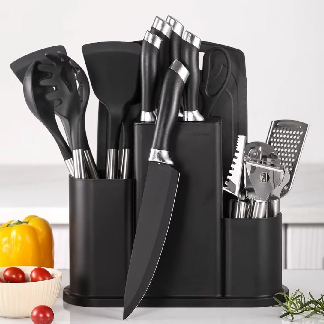 Set de Ustensile de Bucătărie Premium 20 Piese Complete, Ergonomice și Durabile pentru Gătit și Servit