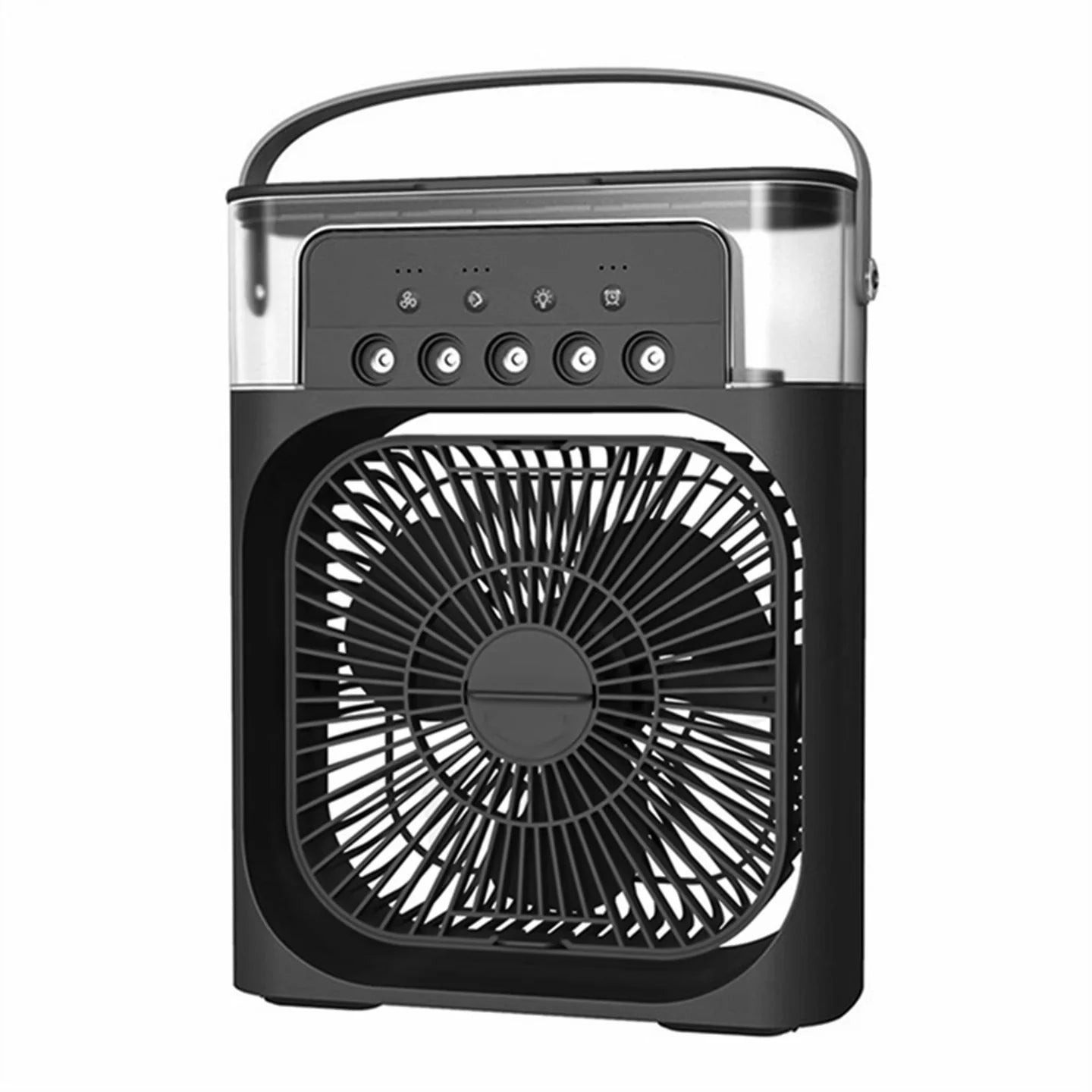 Ventilator Portabil cu Vapori de Apa, 3 Moduri Pulverizare, 600ml, Lumina LED