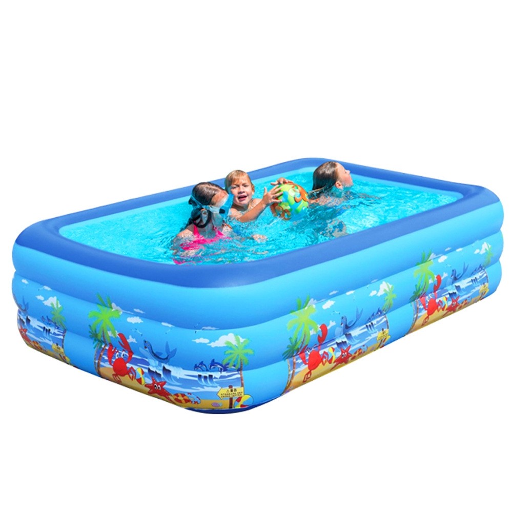 Piscina Gonflabila, Adulti si Copii, Baza Moale, 3 Inele Gonflabile