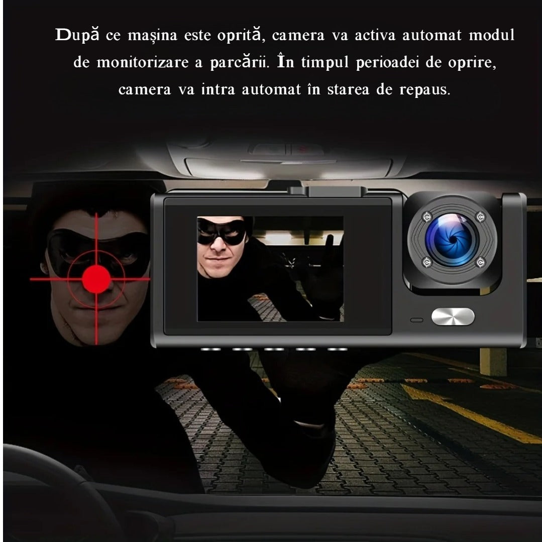 Cameră auto de bord Full HD cu înregistrare în buclă și senzor G