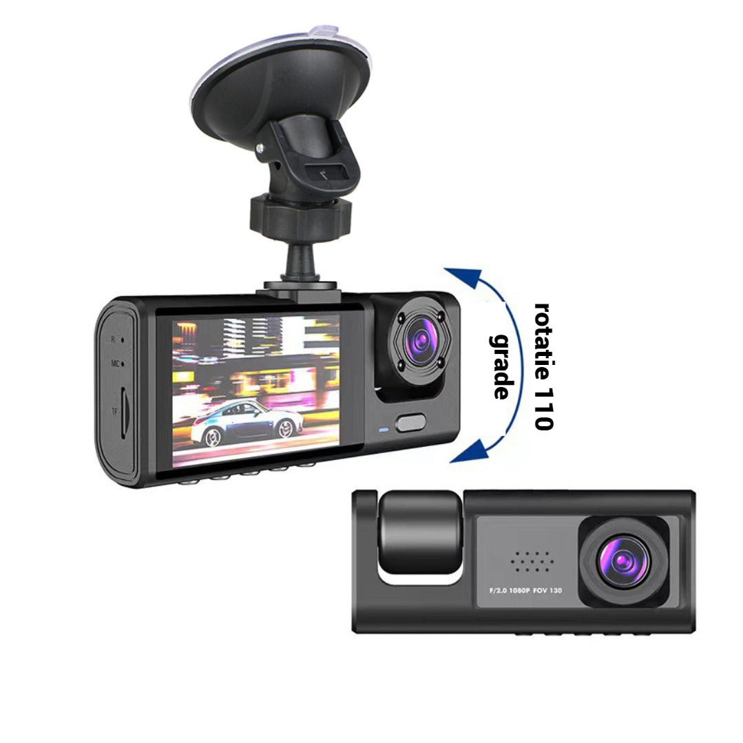 Cameră auto de bord Full HD cu înregistrare în buclă și senzor G