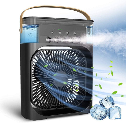Ventilator Portabil cu Vapori de Apa, 3 Moduri Pulverizare, 600ml, Lumina LED