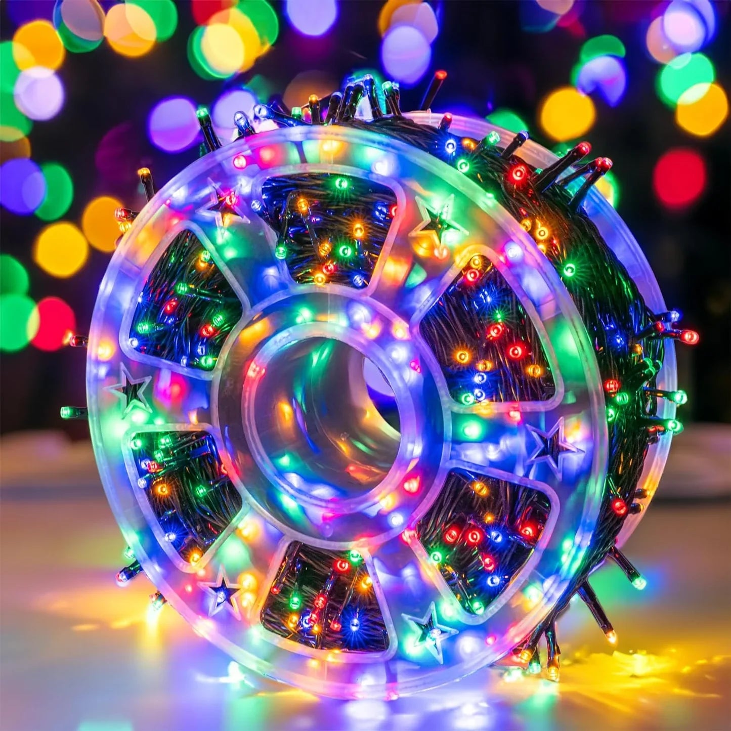 OFERTA PACHET! Instalatie de Craciun, rola 100m, cu 8 Jocuri de lumini led + 1 INSTALATIE CRACIUN 9M