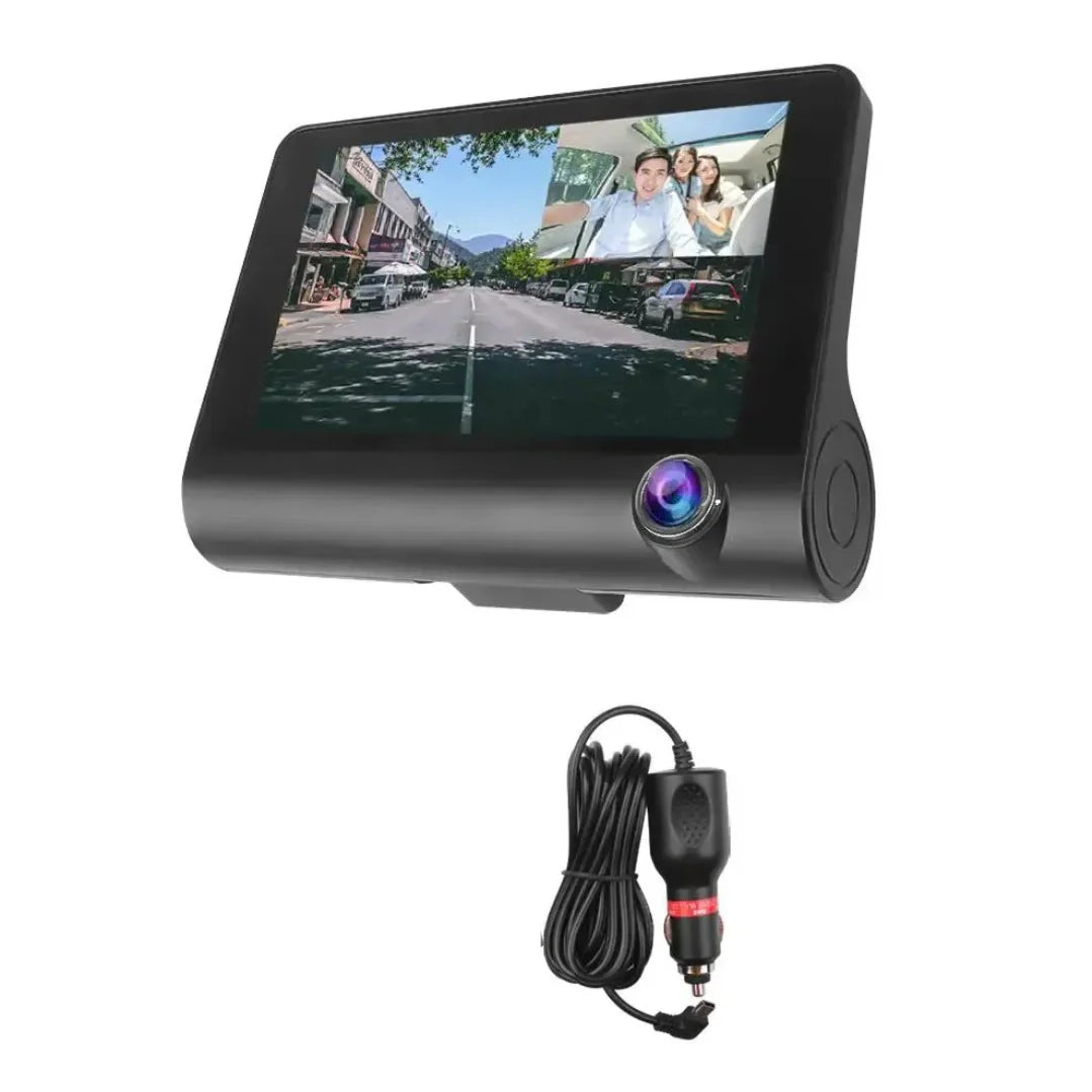 Camera auto tripla cu unghi larg de filmare, senzor G si lentila 6 G