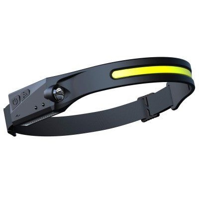 Lanterna de cap LED, profesionala, acumulator, senzor miscare, lumina laterala