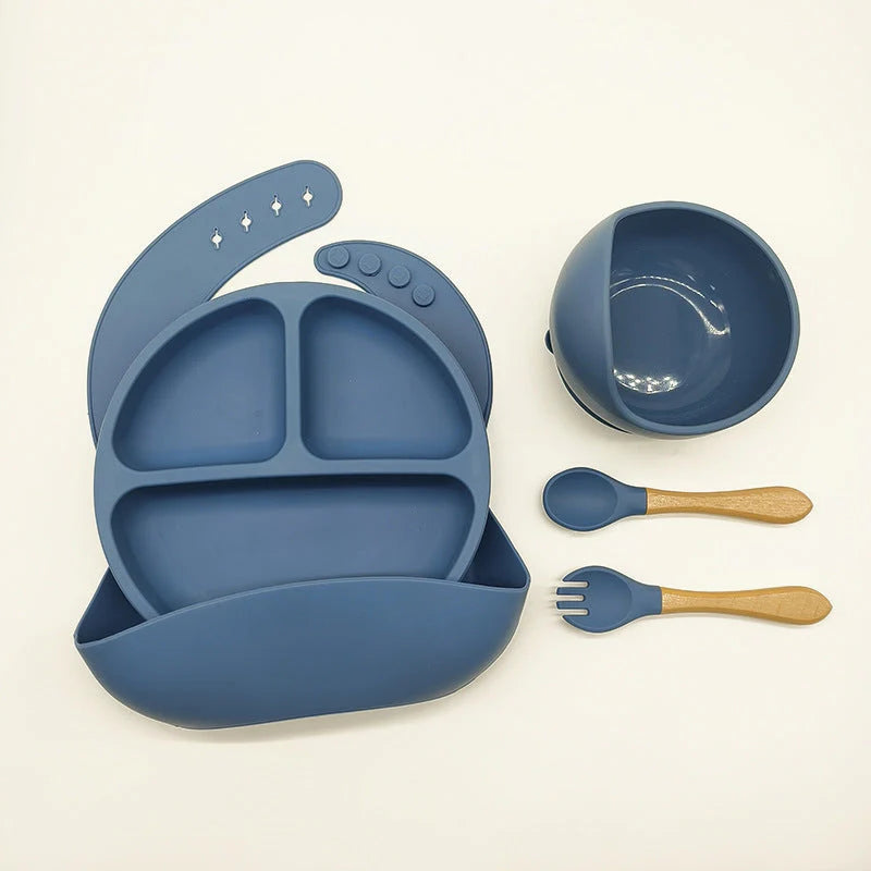 Set 5 piese diversificare bebelusi,termorezistente, silicon, fara BPA, pliabile, usor de curatat