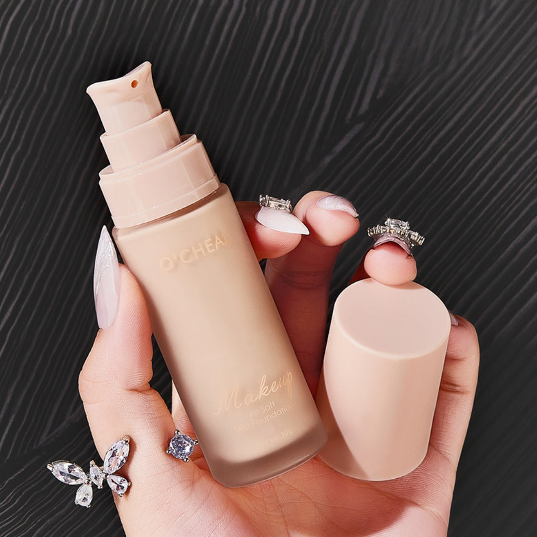 Set doua Fonduri de Ten Rezistent la Transfer O'CHEAL Waterproof Air Soft Mist, 30ml – Perfecțiune și Rezistență pentru un Machiaj Impecabil