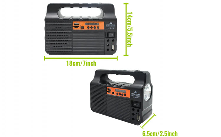 Kit Solar cu panou voltaic, Lanterna LED Radio FM USB 3 Becuri