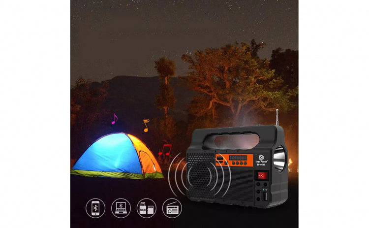 Kit Solar cu panou voltaic, Lanterna LED Radio FM USB 3 Becuri