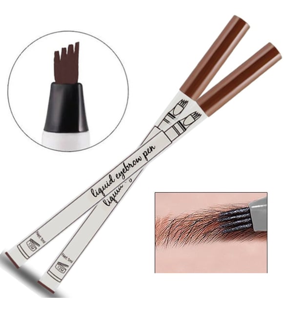 Stilou tatuaj pentru Sprancene cu Efect de Microblading Mengsiman, Rezistent la apa, Fine Sketch