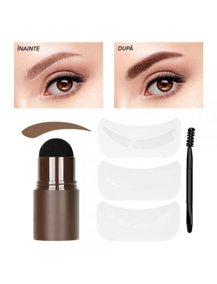 Stampila Sprancene 3 in 1 cu Pensula si Sabloane Ushas Flawless Brow