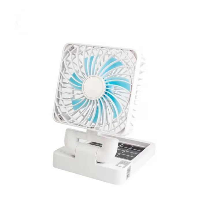 Ventilator auto cu panou solar, portabil, reincarcabil, pliabil, foarte puternic, din ABS, 3 niveluri de putere