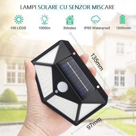 SET 5 LAMPI SOLARE 100 LED-URI