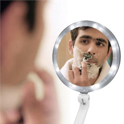 Oglinda make-up si pensat cu led-uri, pliabila si portabila
