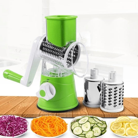 Razatoare multifunctionala pentru legume, fructe, nuci sau alune, cu maner rotativ